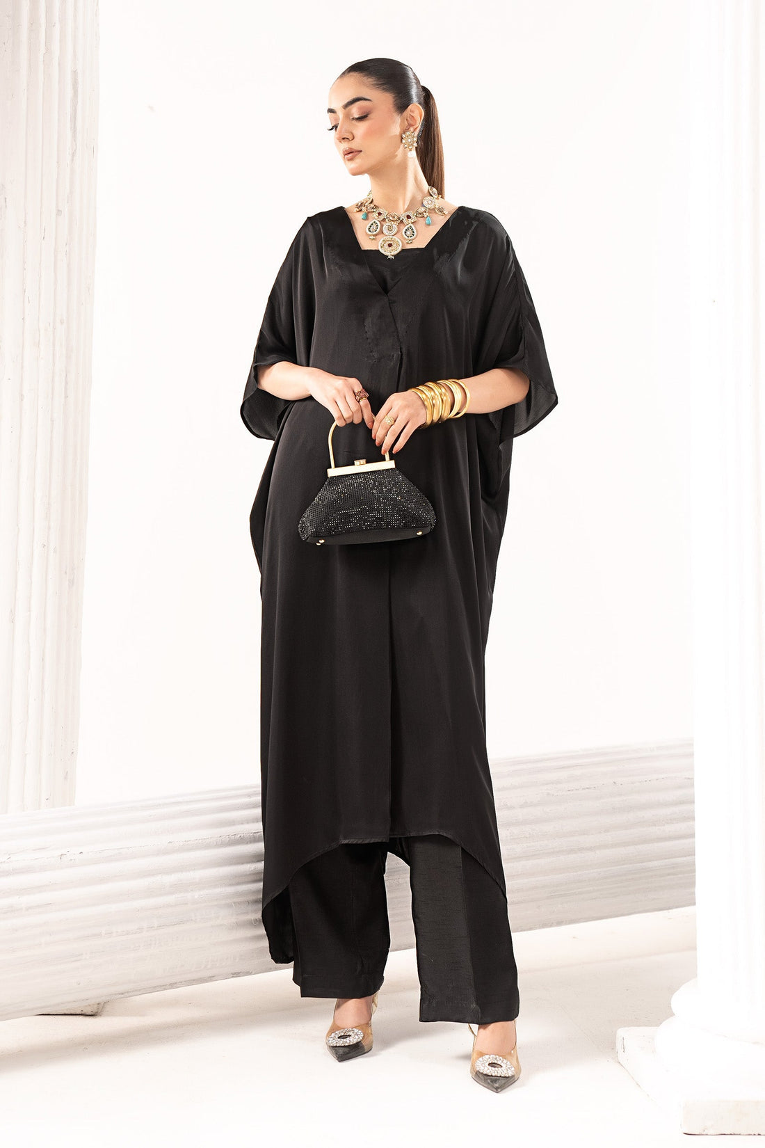 Maria B | Eid Collection 26 | 3 Piece Embroidered Satin Silk Suit - House Of Hania