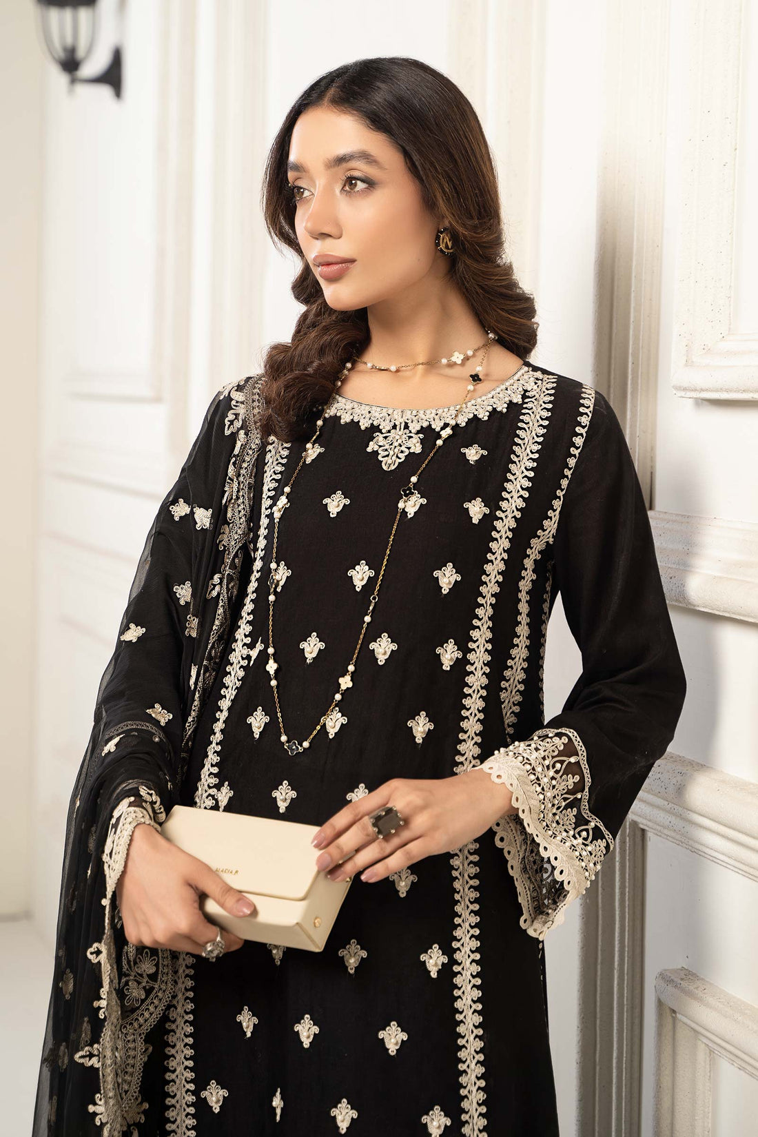 Maria B | Eid Collection 26 | 3 Piece Embroidered Self Jacquard Suit - House Of Hania