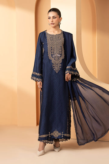Maria B | Eid Collection 26 | 3 Piece Embroidered Self Tassel Silk Suit - House Of Hania