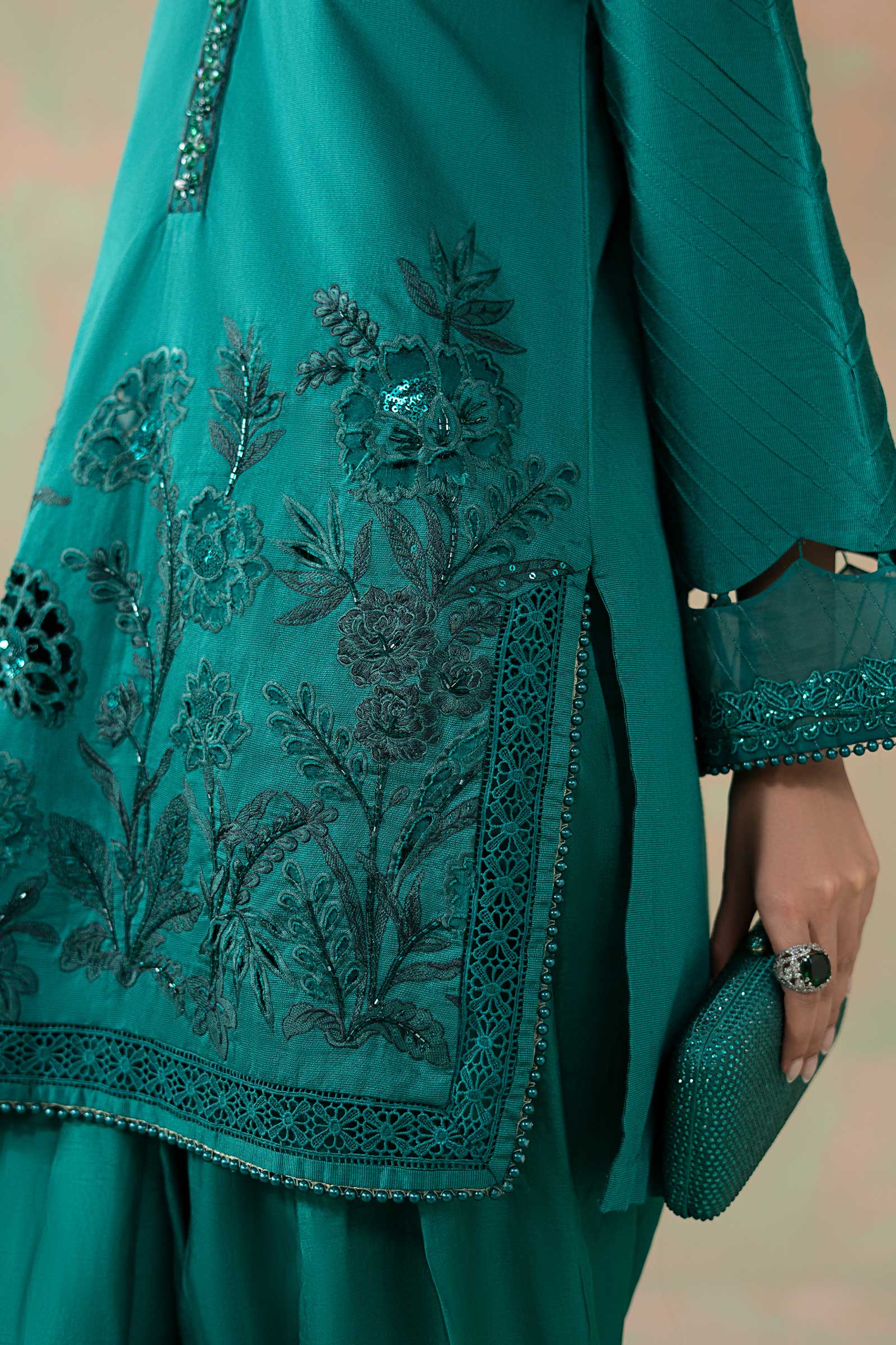 Maria B | Eid Collection 26 | 3 Piece Embroidered Silk Net Suit - House Of Hania