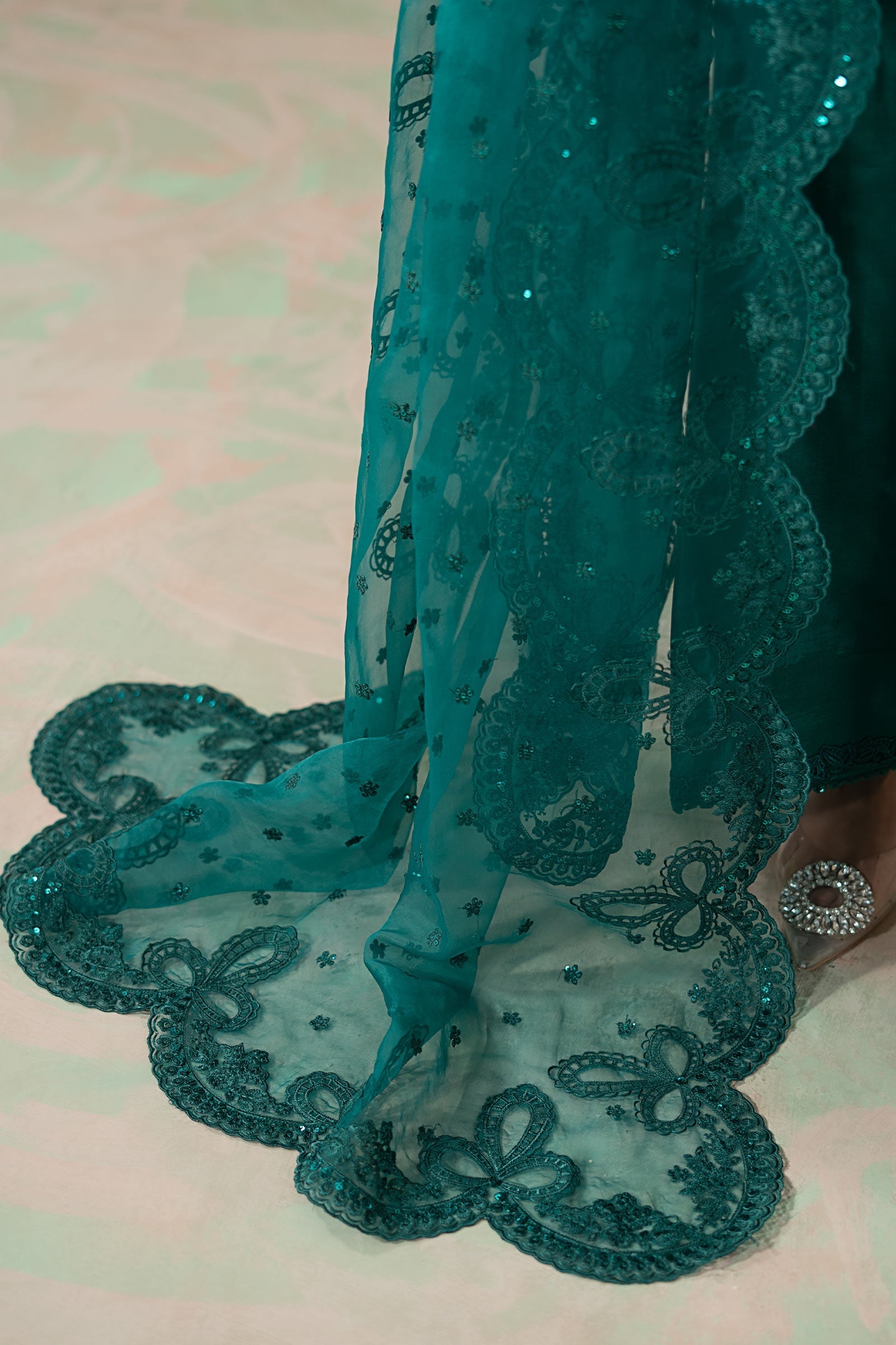 Maria B | Eid Collection 26 | 3 Piece Embroidered Silk Net Suit - House Of Hania