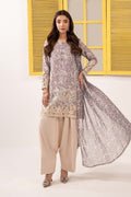 Maria B | Eid Collection 26 | 3 Piece Embroidered Silk Suit - House Of Hania