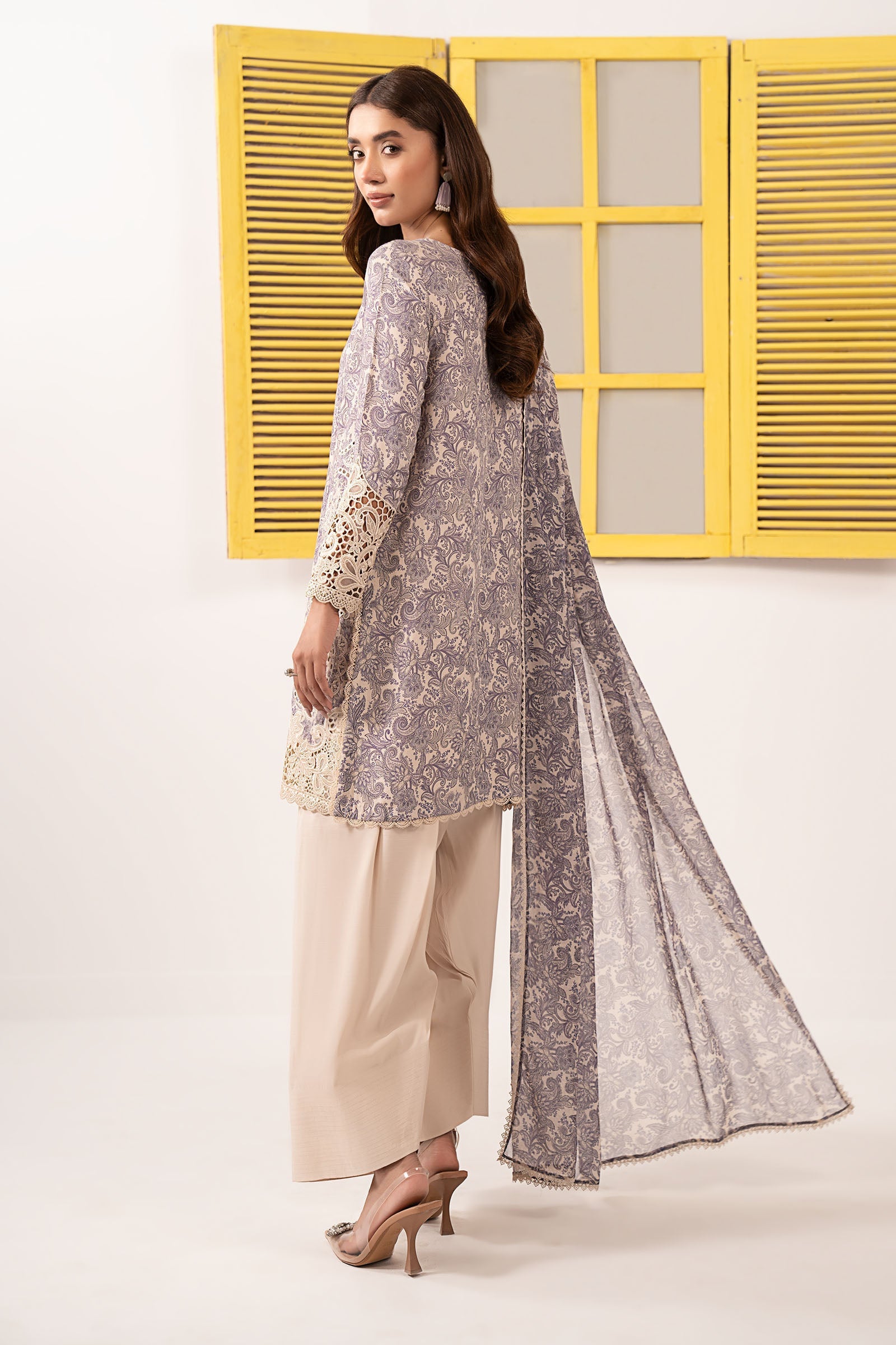 Maria B | Eid Collection 26 | 3 Piece Embroidered Silk Suit - House Of Hania
