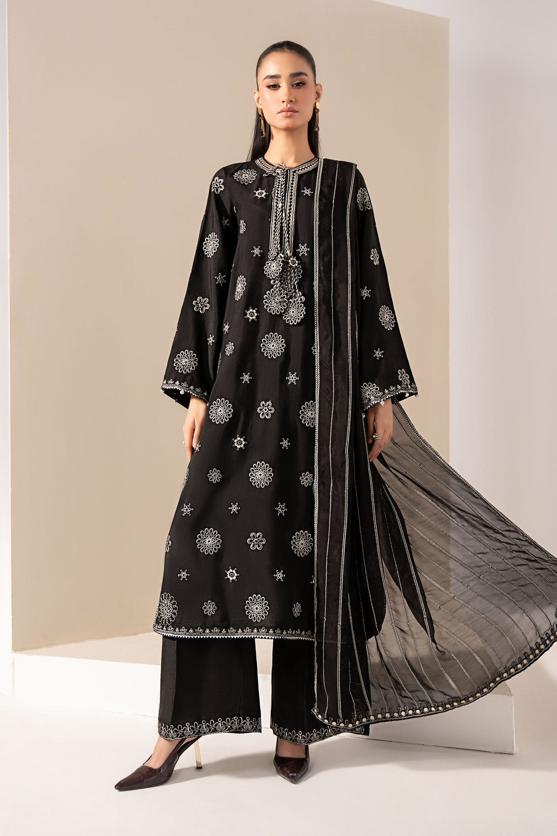 Maria B | Eid Collection 26 | 3 Piece Embroidered Tissue Staple Suit - House Of Hania