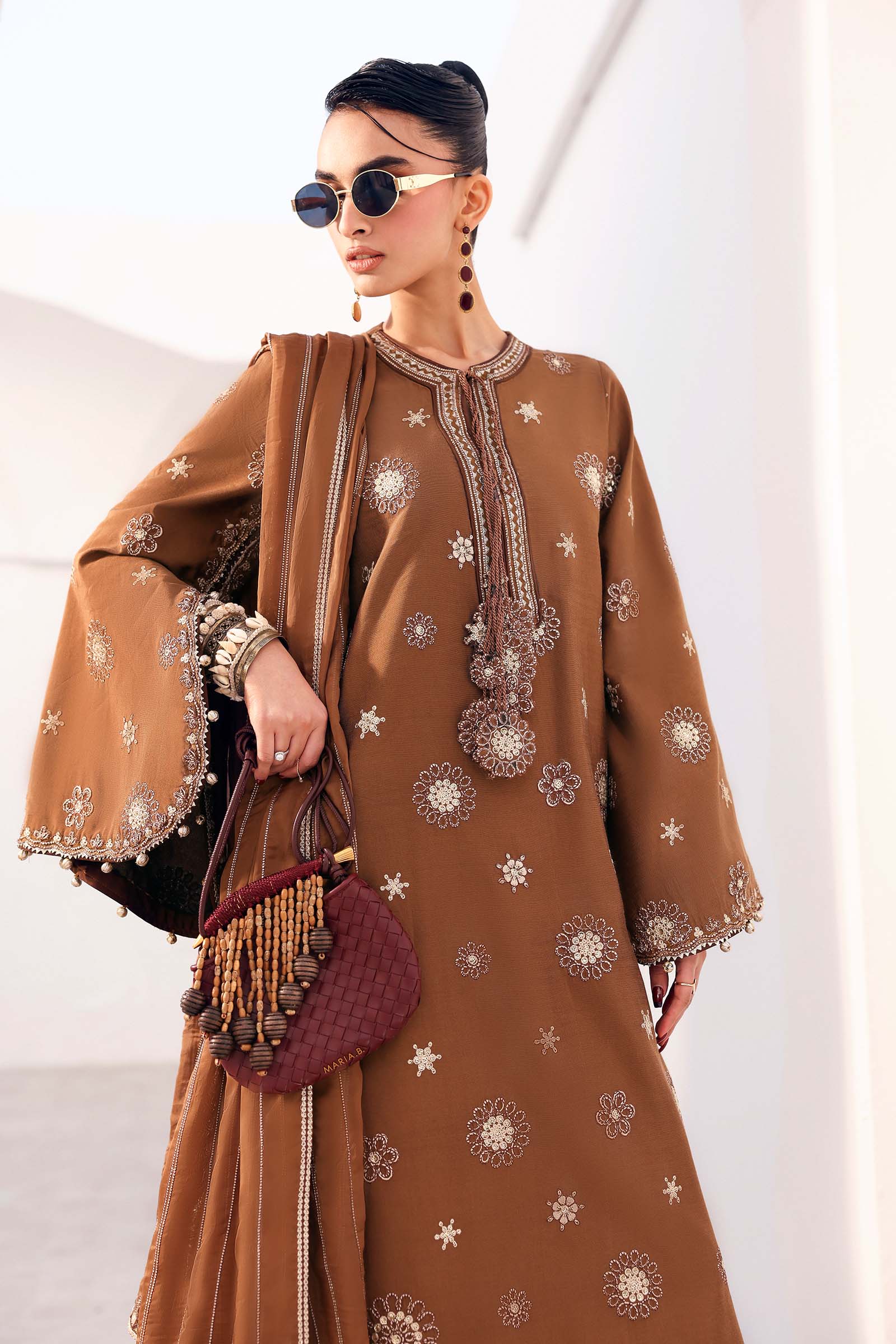 Maria B | Eid Collection 26 | 3 Piece Embroidered Tissue Staple Suit - House Of Hania
