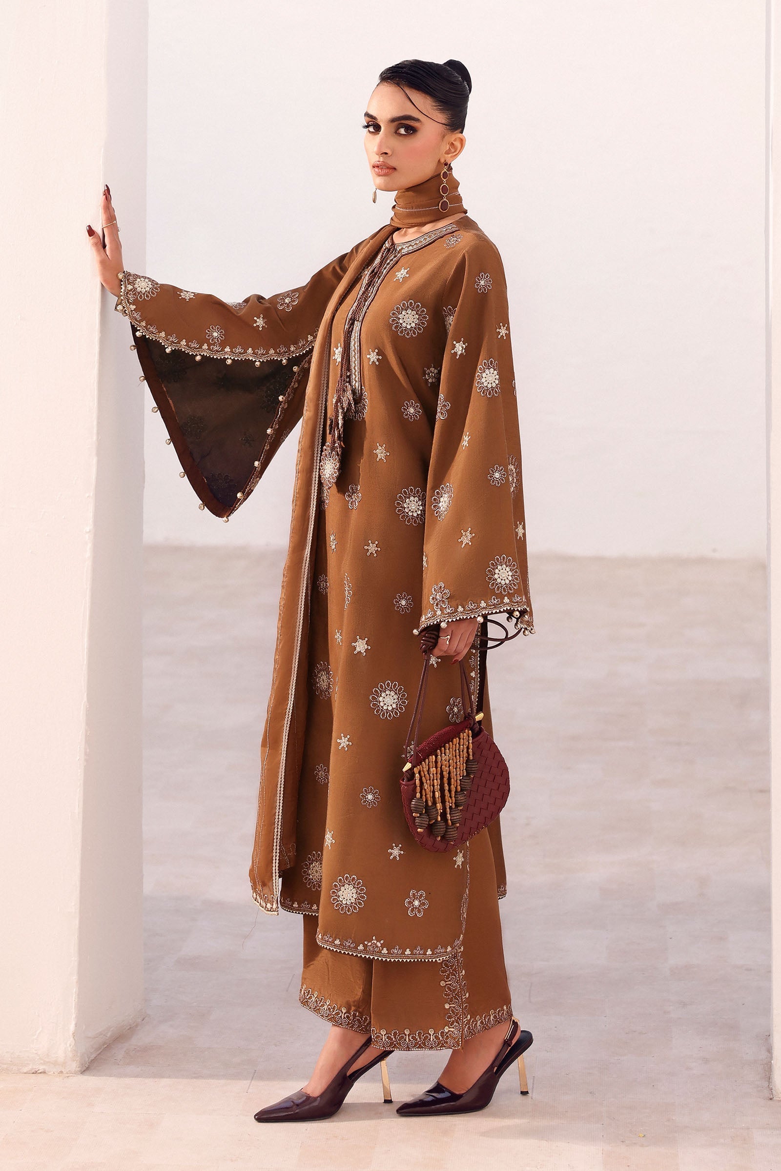 Maria B | Eid Collection 26 | 3 Piece Embroidered Tissue Staple Suit - House Of Hania