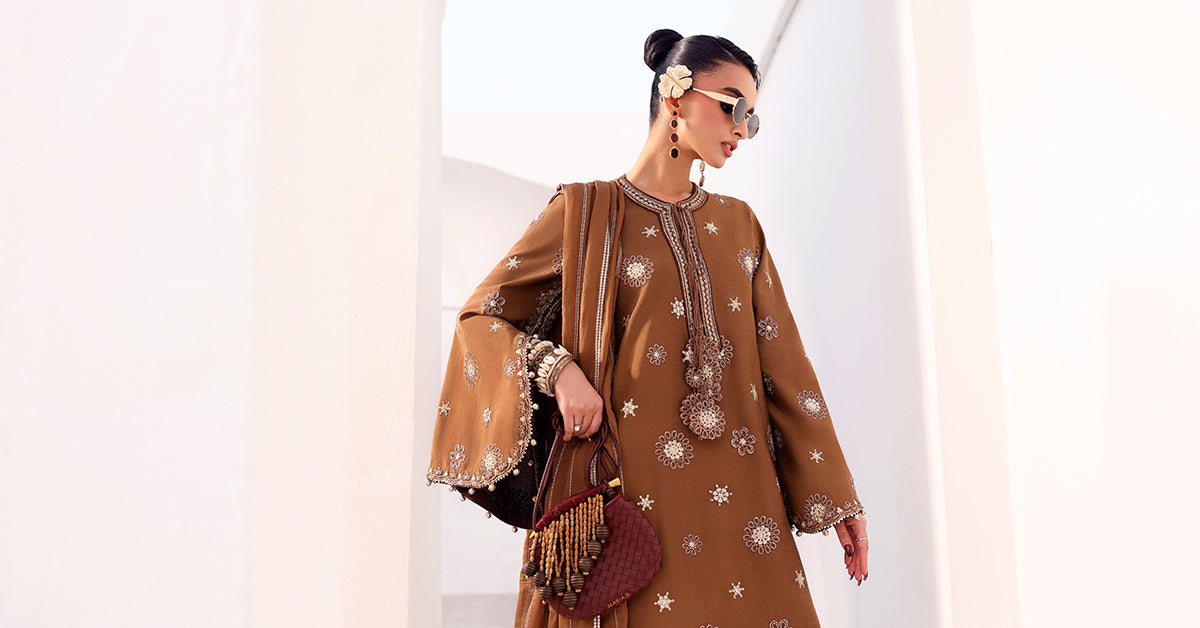Maria B | Eid Collection 26 | 3 Piece Embroidered Tissue Staple Suit - House Of Hania