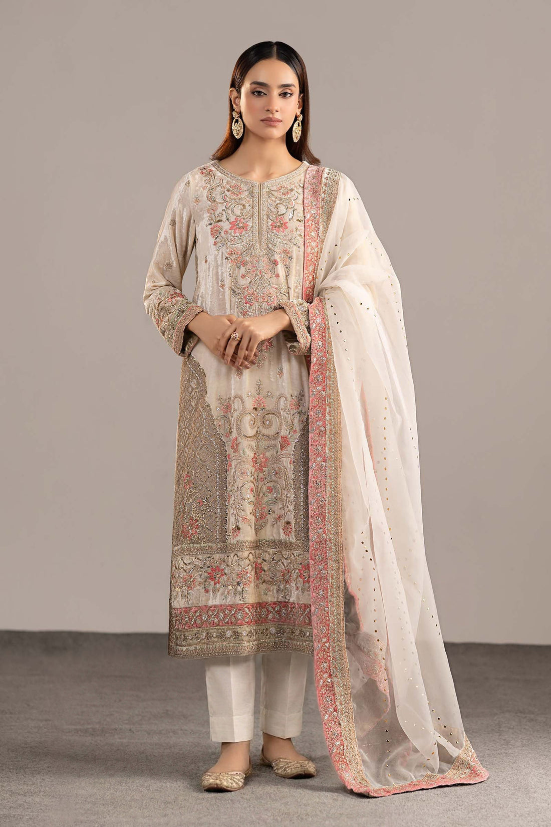 Maria B | Eid Collection 26 | 3 Piece Embroidered Velvet Suit - House Of Hania