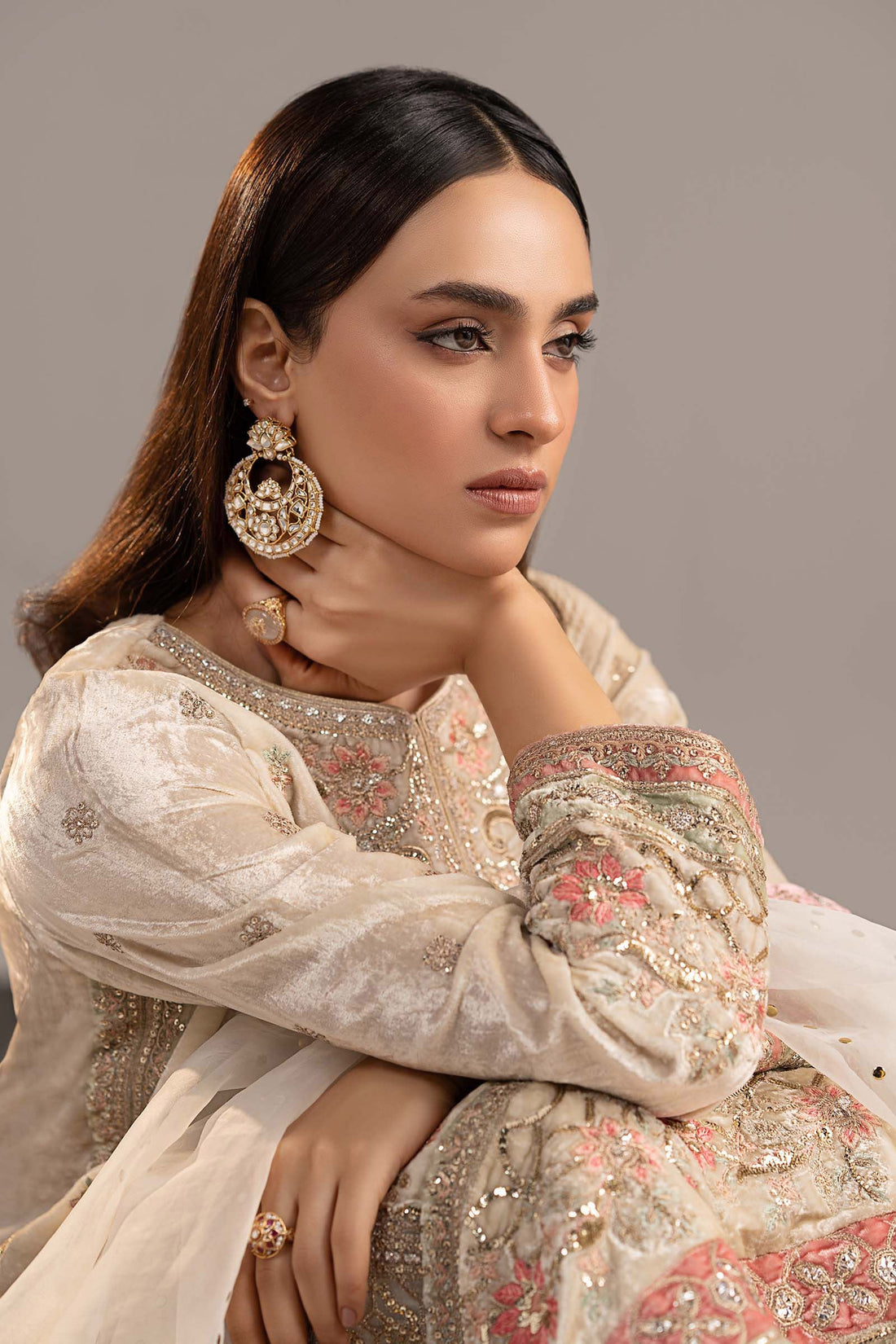 Maria B | Eid Collection 26 | 3 Piece Embroidered Velvet Suit - House Of Hania