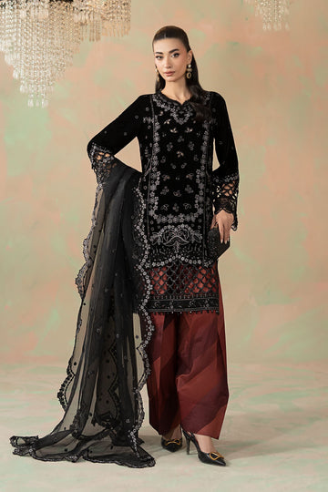 Maria B | Eid Collection 26 | 3 Piece Embroidered Velvet Suit - House Of Hania