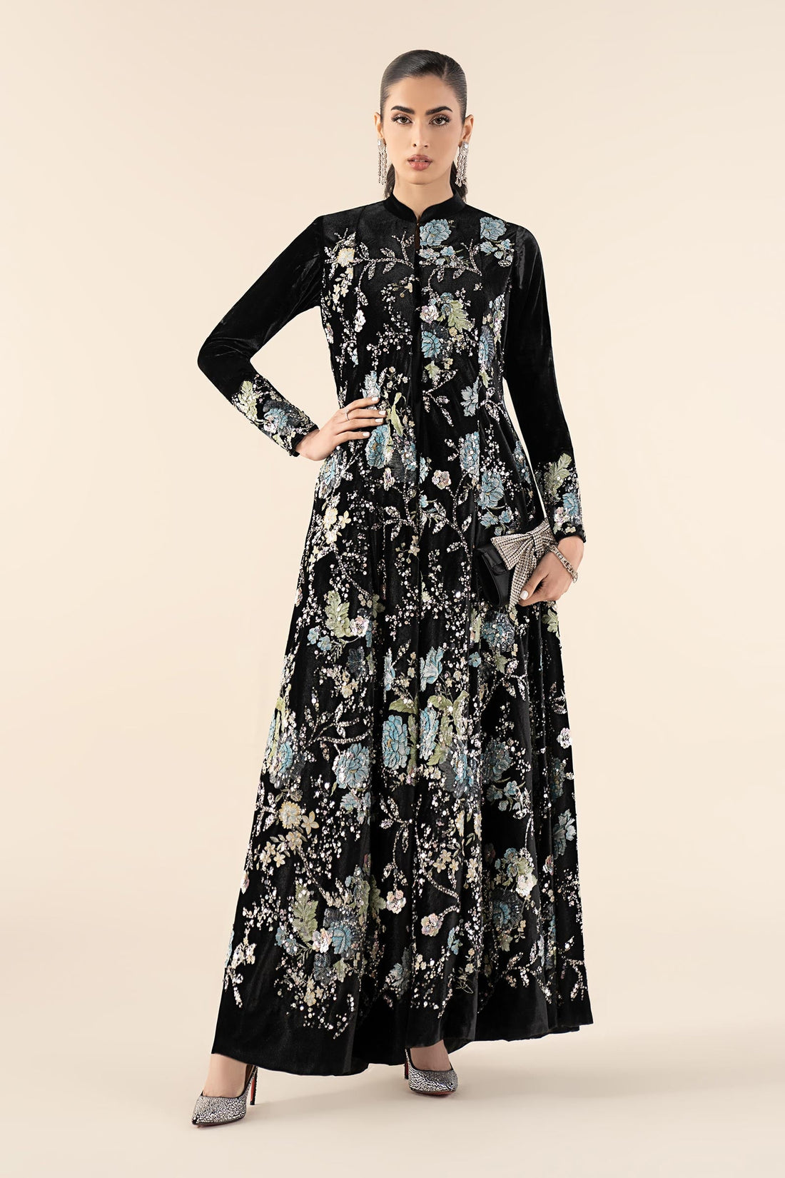 Maria B | Eid Collection 26 | 3 Piece Embroidered Velvet Suit - House Of Hania