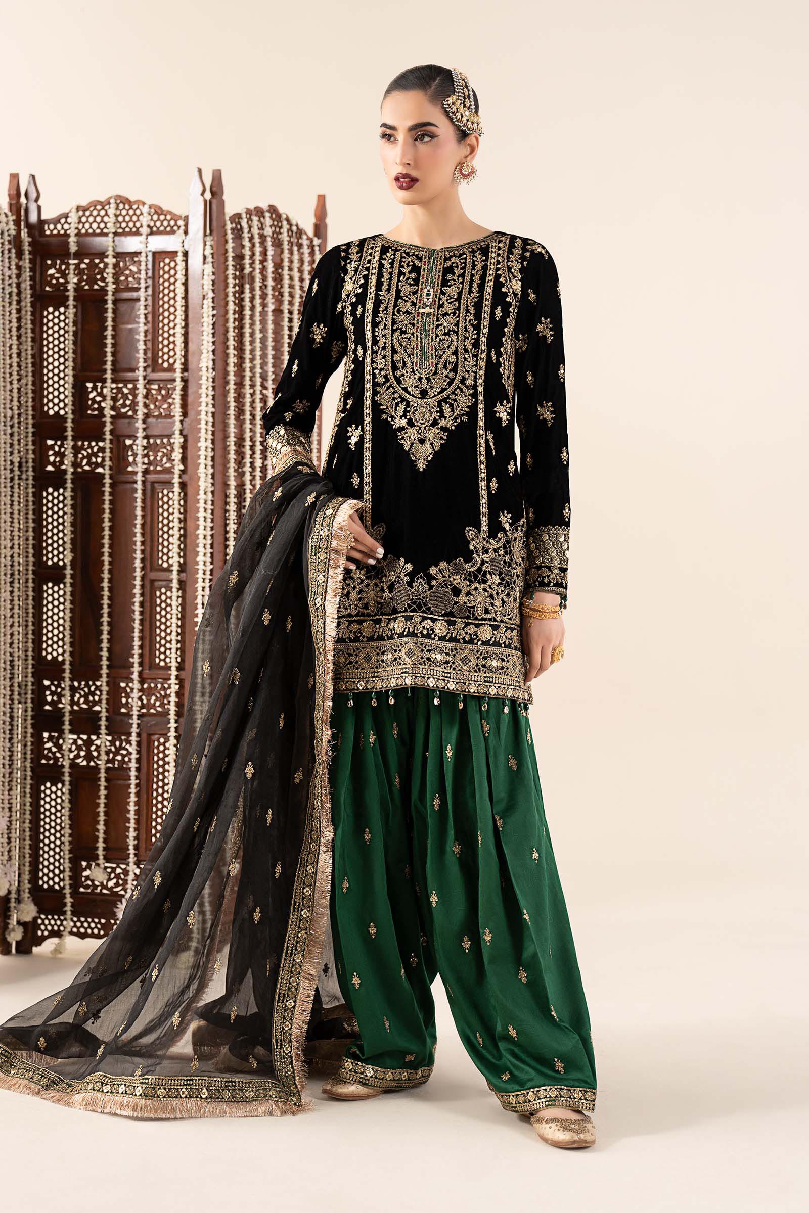 Maria B | Eid Collection 26 | 3 Piece Embroidered Velvet Suit - House Of Hania