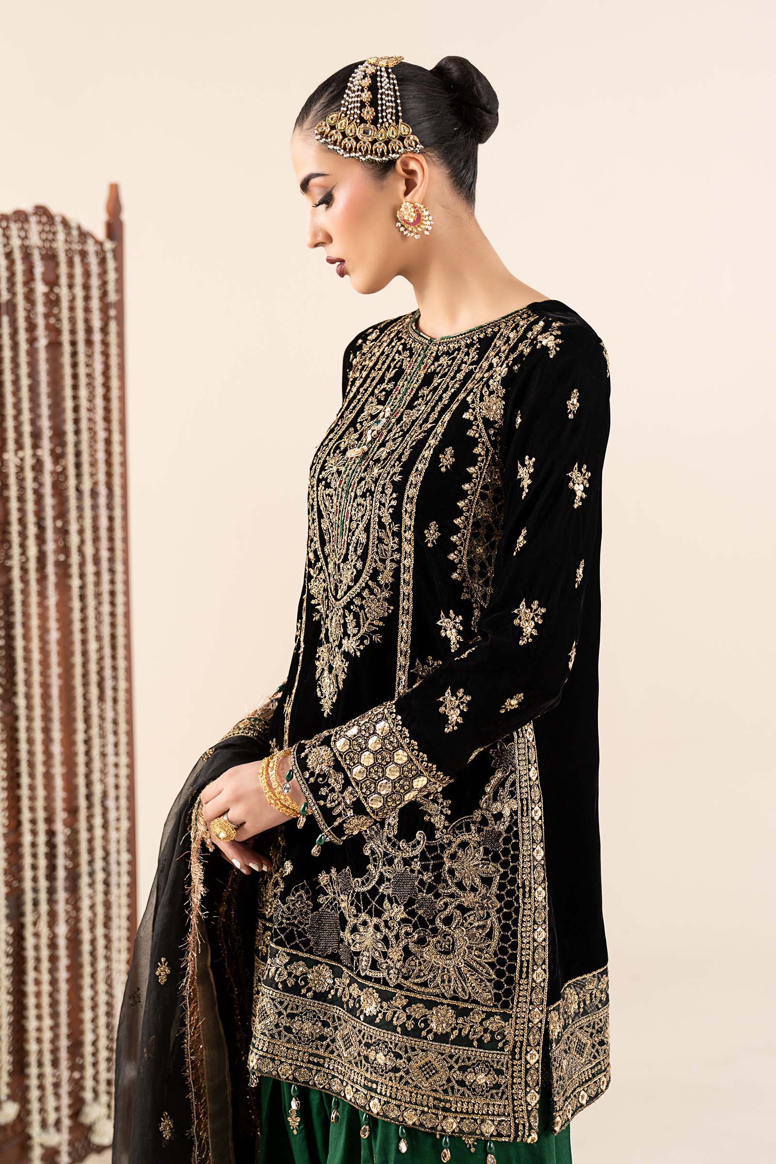 Maria B | Eid Collection 26 | 3 Piece Embroidered Velvet Suit - House Of Hania