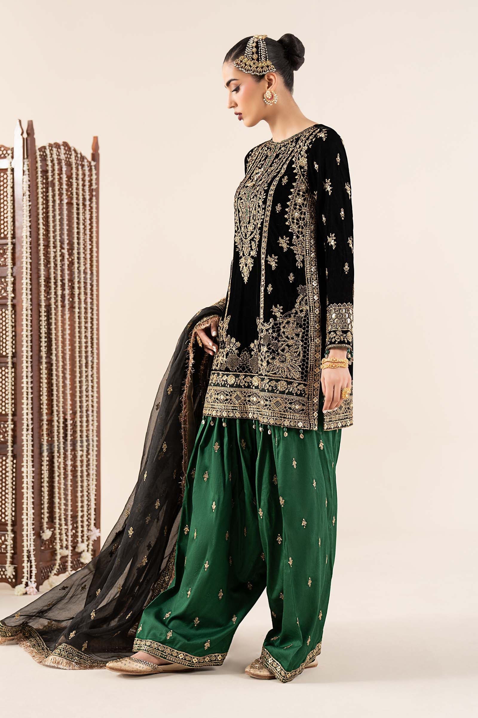Maria B | Eid Collection 26 | 3 Piece Embroidered Velvet Suit - House Of Hania