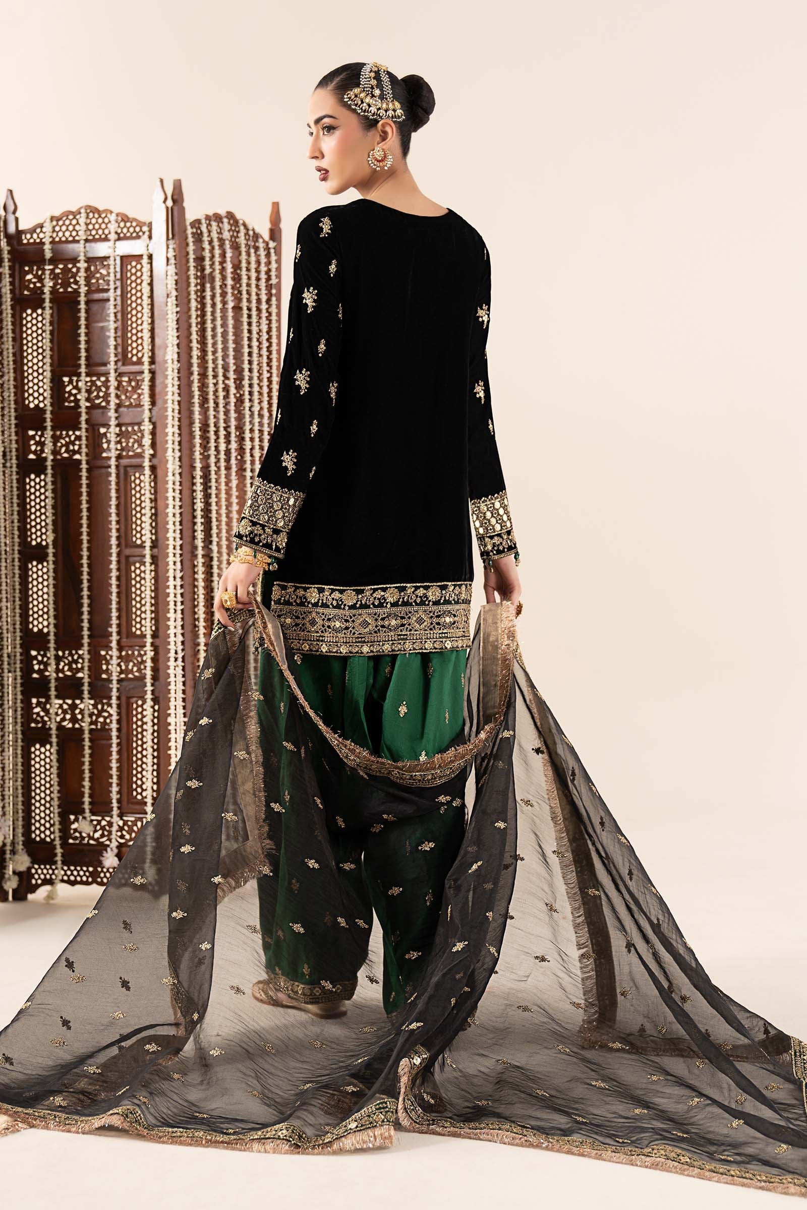 Maria B | Eid Collection 26 | 3 Piece Embroidered Velvet Suit - House Of Hania