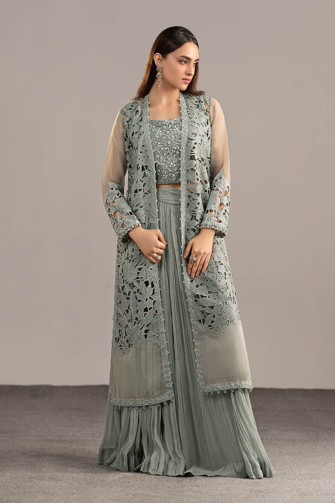 Maria B | Eid Collection 26 | 3 Piece Embroidered Zari Organza Suit - House Of Hania