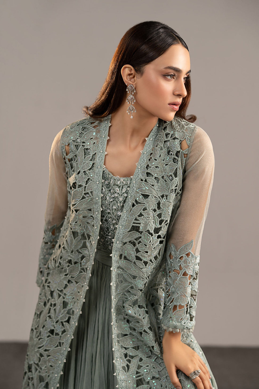 Maria B | Eid Collection 26 | 3 Piece Embroidered Zari Organza Suit - House Of Hania