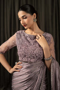 Maria B | Eid Collection 26 | Embroidered Charmeuse Silk Saree - House Of Hania