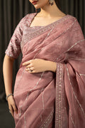 Maria B | Eid Collection 26 | Embroidered Organza Saree - House Of Hania