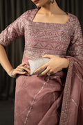 Maria B | Eid Collection 26 | Embroidered Organza Saree - House Of Hania