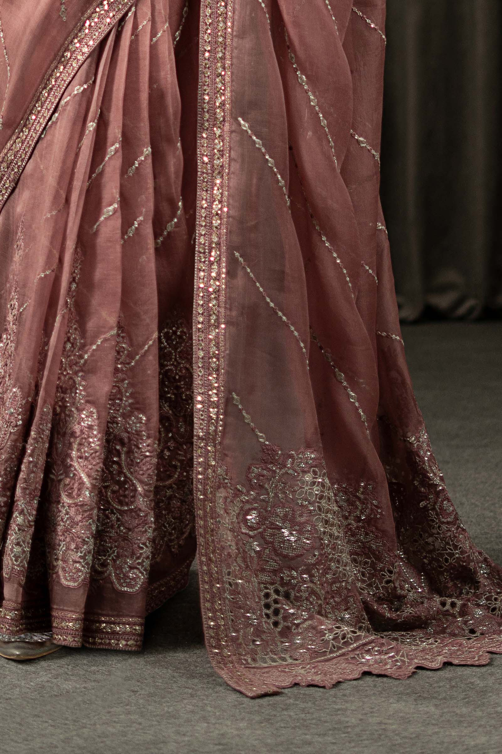 Maria B | Eid Collection 26 | Embroidered Organza Saree - House Of Hania