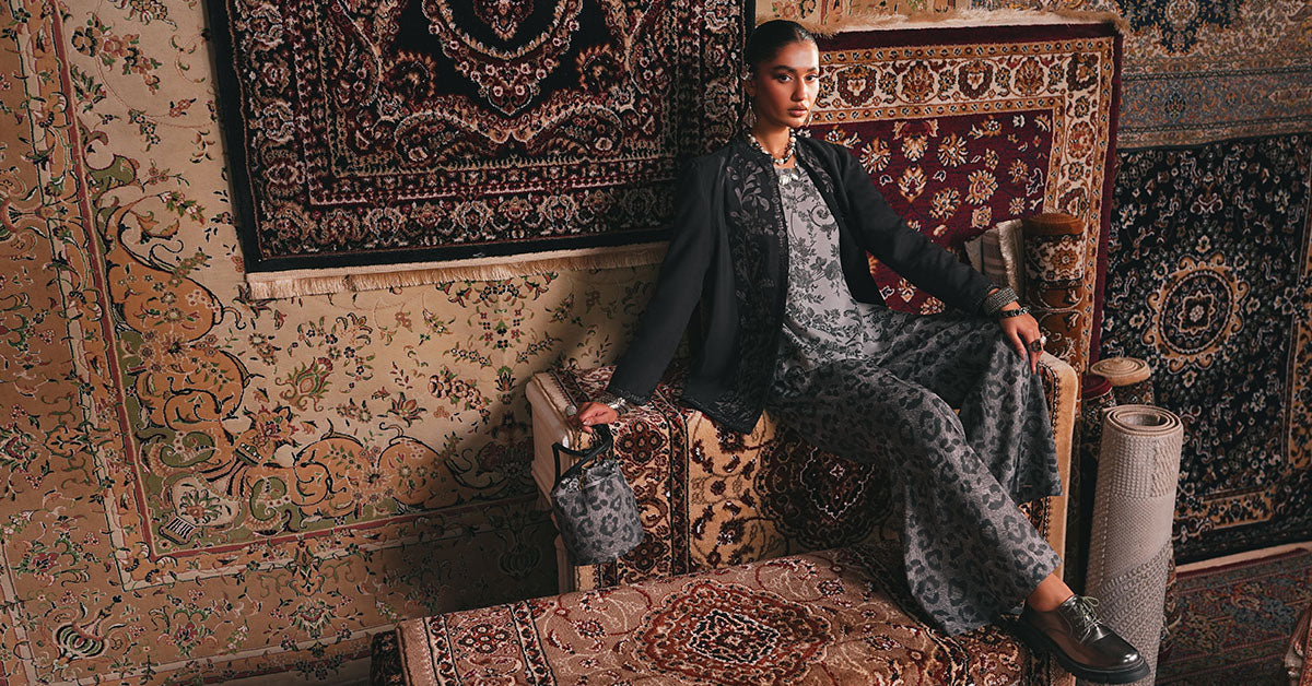 Maria B | Eid Collection 26 | Embroidered Pk Raw Silk Jacket Set - House Of Hania