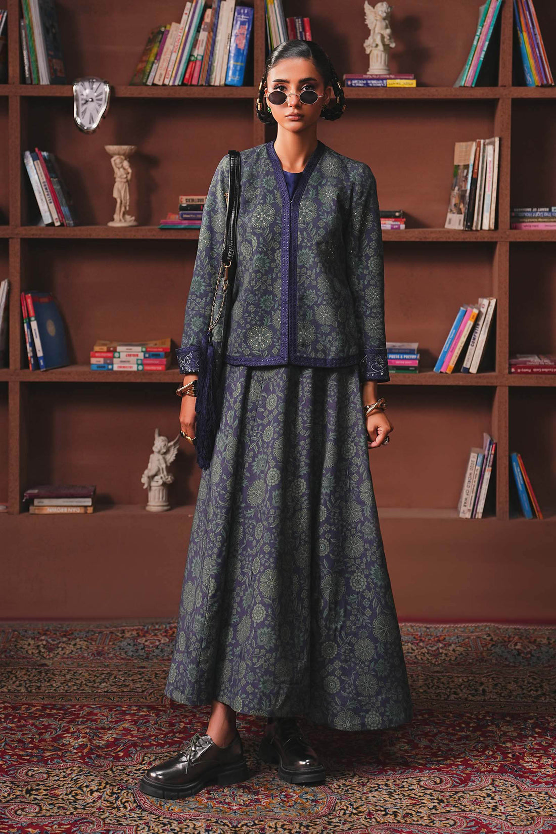 Maria B | Eid Collection 26 | Embroidered Pk Raw Silk Skirt Set - House Of Hania