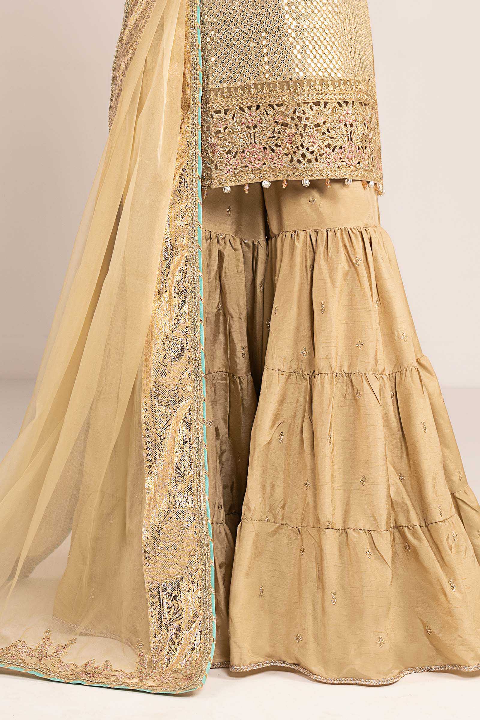 Maria B | Eid Collection Formals 26 | 3 Piece Embroidered Chiffon Suit - House Of Hania