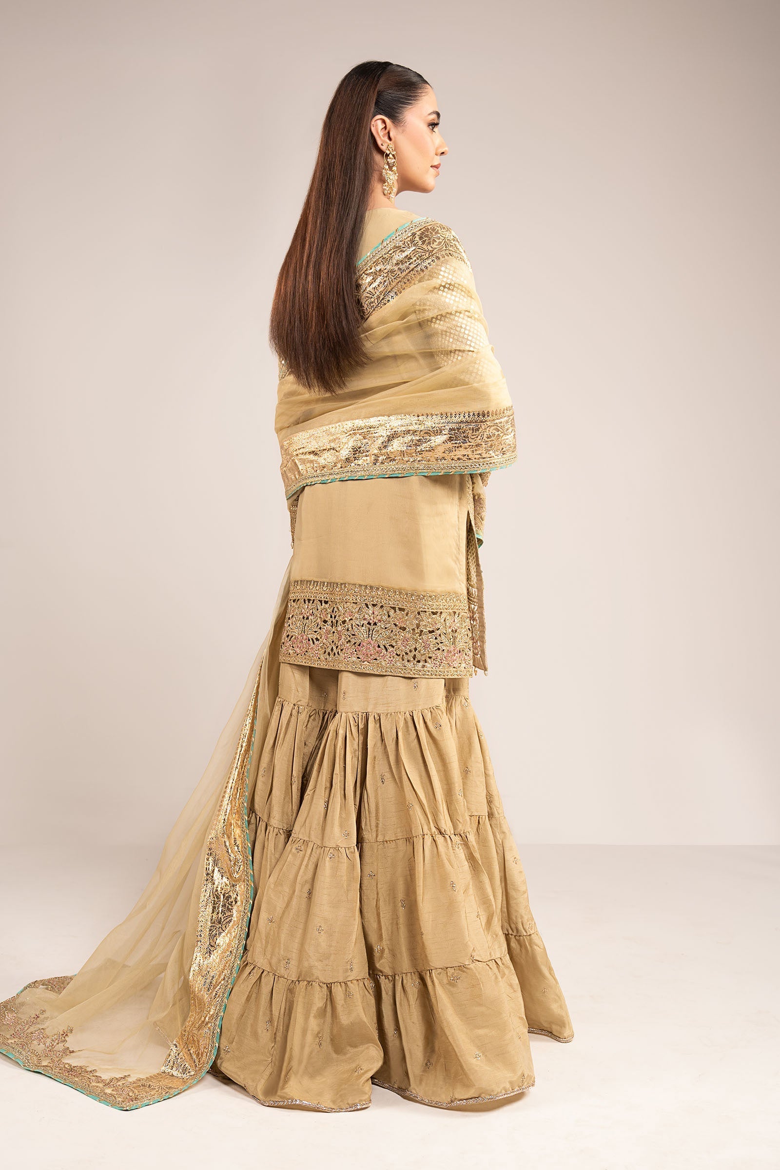 Maria B | Eid Collection Formals 26 | 3 Piece Embroidered Chiffon Suit - House Of Hania