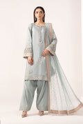 Maria B | Eid Collection Formals 26 | 3 Piece Embroidered Raw Silk Suit - House Of Hania
