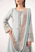 Maria B | Eid Collection Formals 26 | 3 Piece Embroidered Raw Silk Suit - House Of Hania