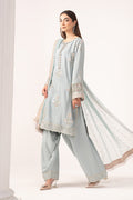 Maria B | Eid Collection Formals 26 | 3 Piece Embroidered Raw Silk Suit - House Of Hania