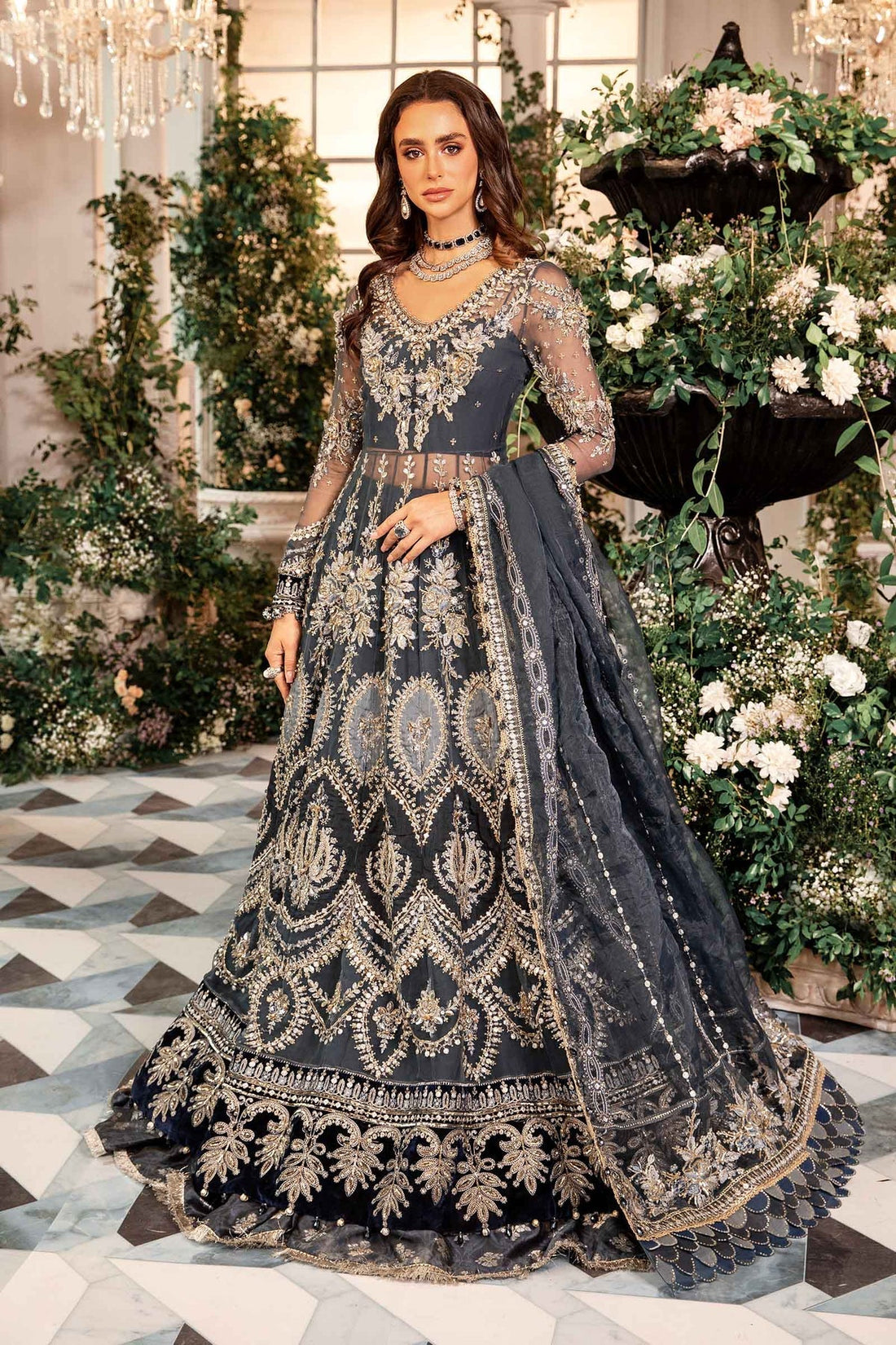 Maria B | Embroidered Formals 24 | Organza Suit | BD-2901 - House Of Hania