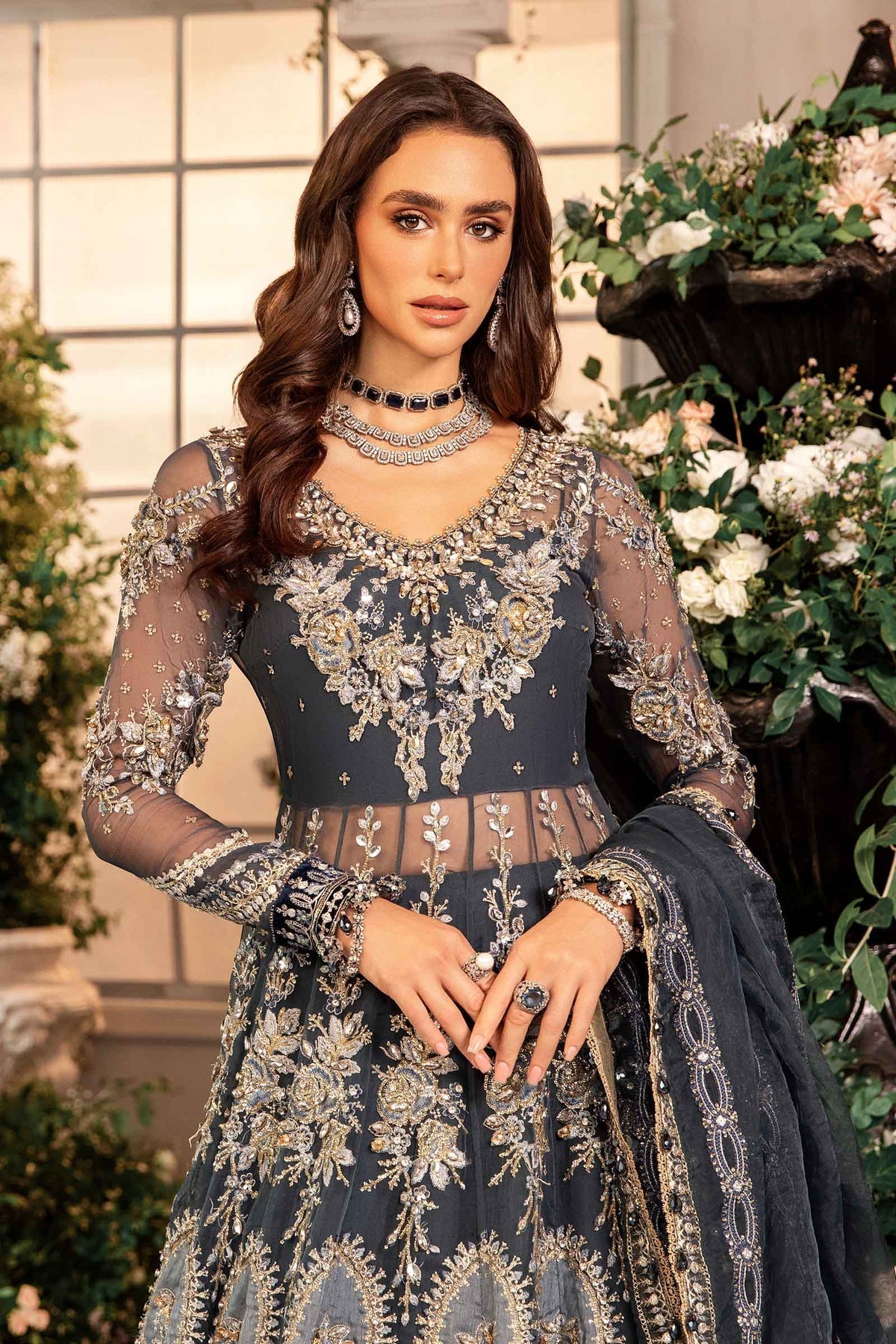 Maria B | Embroidered Formals 24 | Organza Suit | BD-2901 - House Of Hania