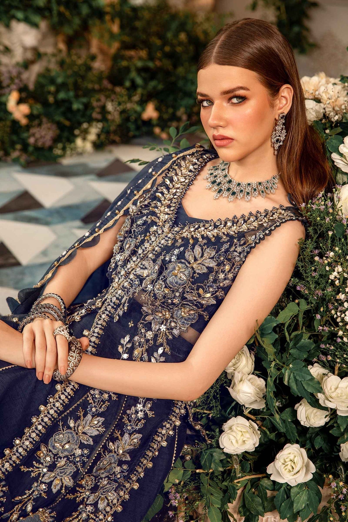 Maria B | Embroidered Formals 24 | Organza Suit | BD-2901 - House Of Hania