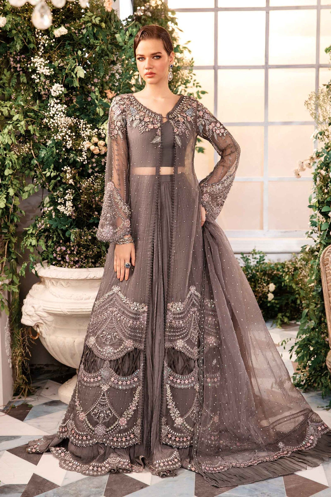 Maria B | Embroidered Formals 24 | Organza Suit | BD-2902 - House Of Hania