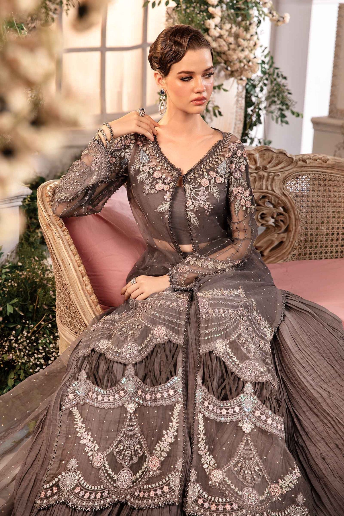 Maria B | Embroidered Formals 24 | Organza Suit | BD-2902 - House Of Hania
