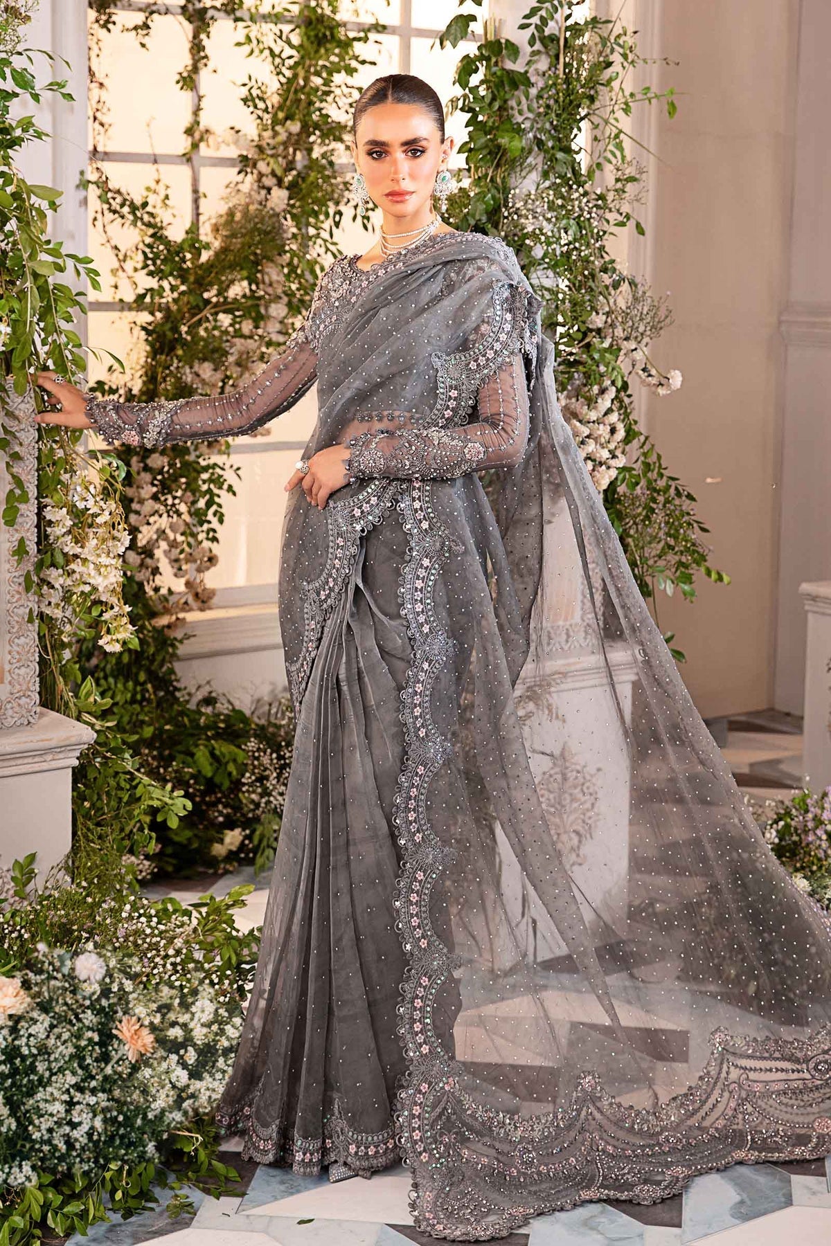 Maria B | Embroidered Formals 24 | Organza Suit | BD-2902 - House Of Hania