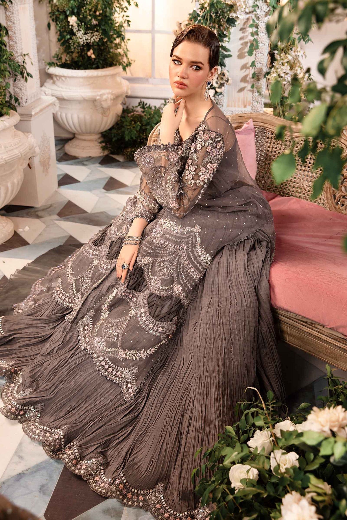 Maria B | Embroidered Formals 24 | Organza Suit | BD-2902 - House Of Hania