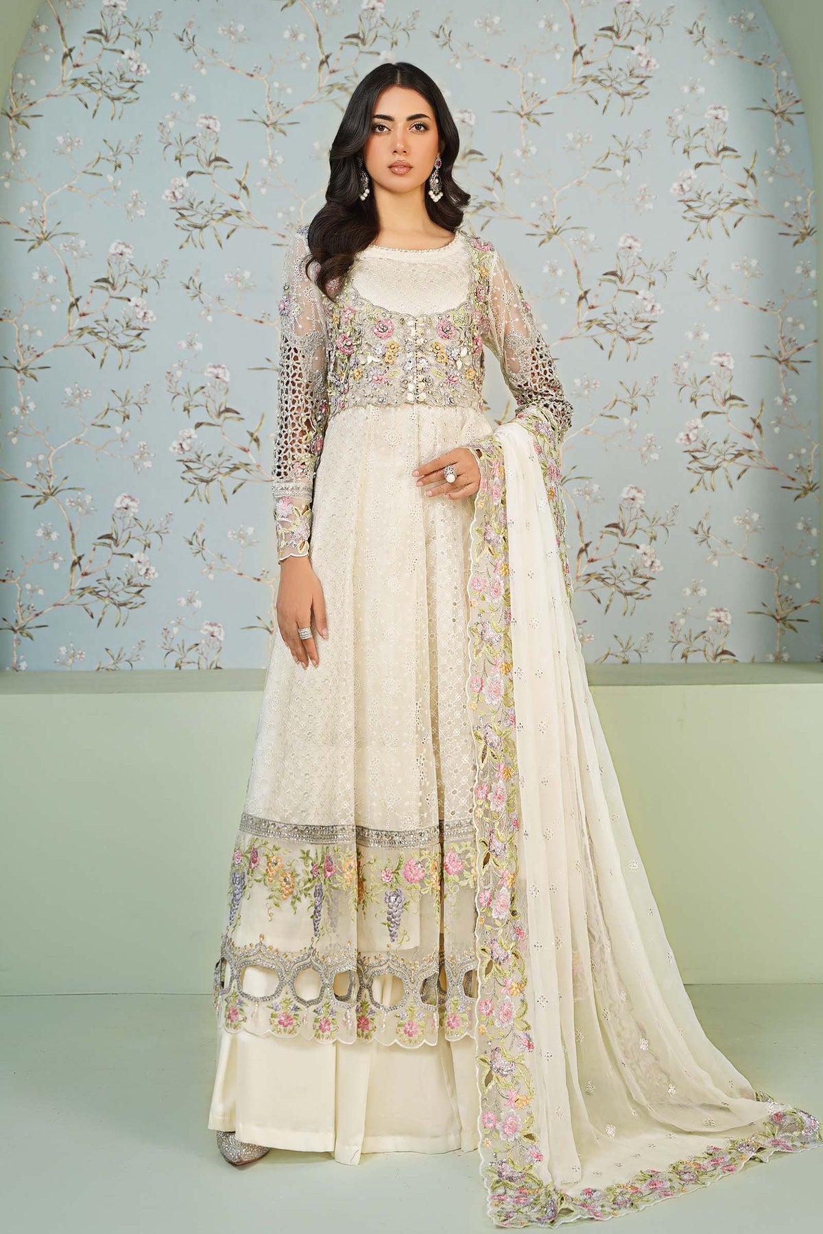 Maria B | Formal Wears | Organza Suit SF-EA24-16 - House Of Hania
