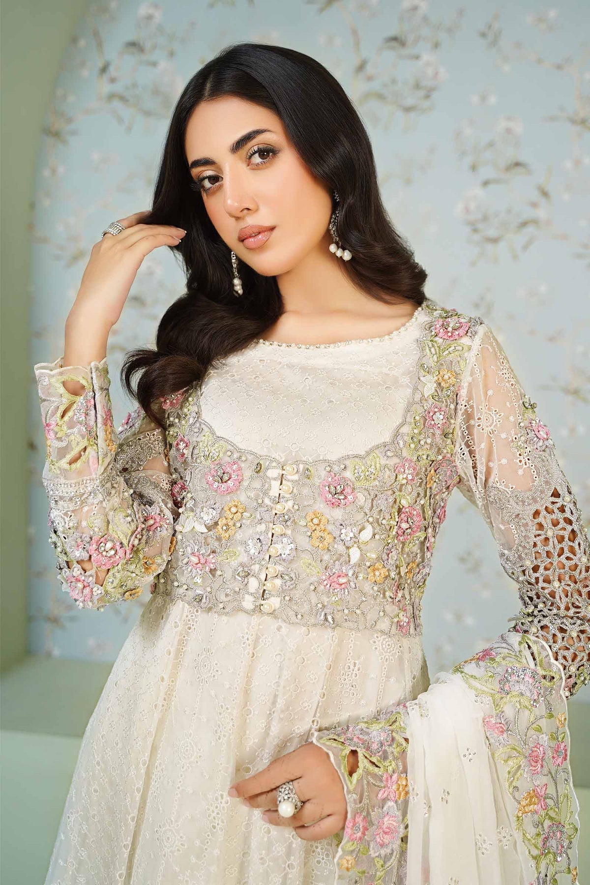 Maria B | Formal Wears | Organza Suit SF-EA24-16 - House Of Hania