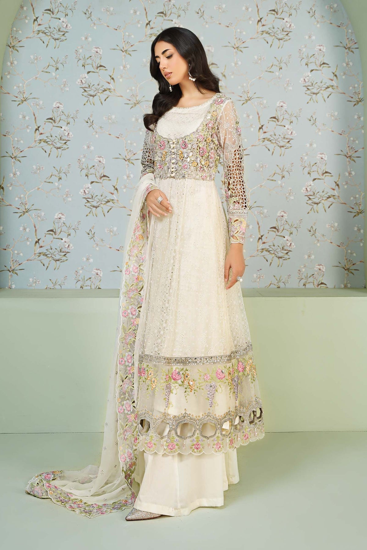 Maria B | Formal Wears | Organza Suit SF-EA24-16 - House Of Hania