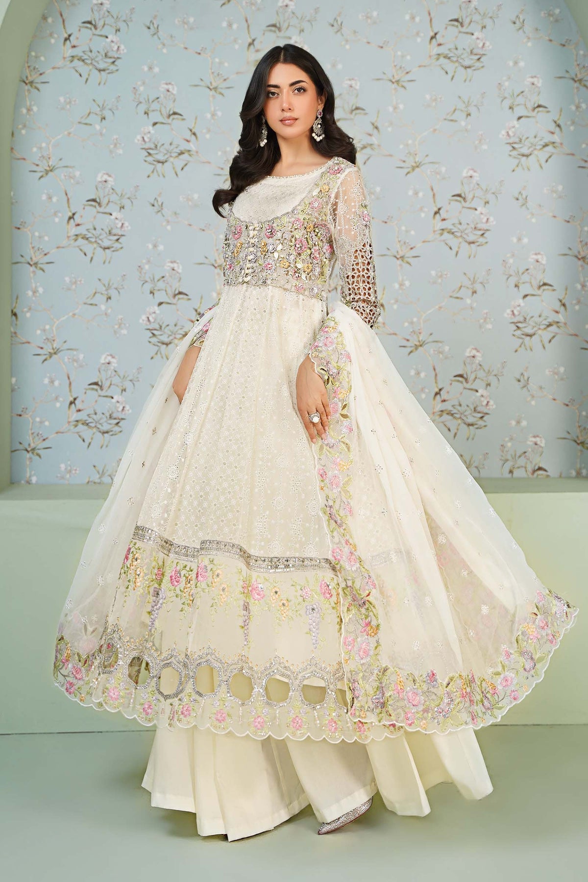 Maria B | Formal Wears | Organza Suit SF-EA24-16 - House Of Hania