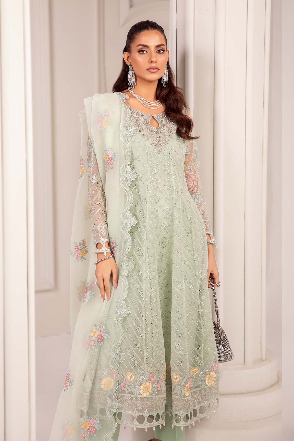 Maria B | Formal Wears | Organza Suit SF-EF24-03 - House Of Hania