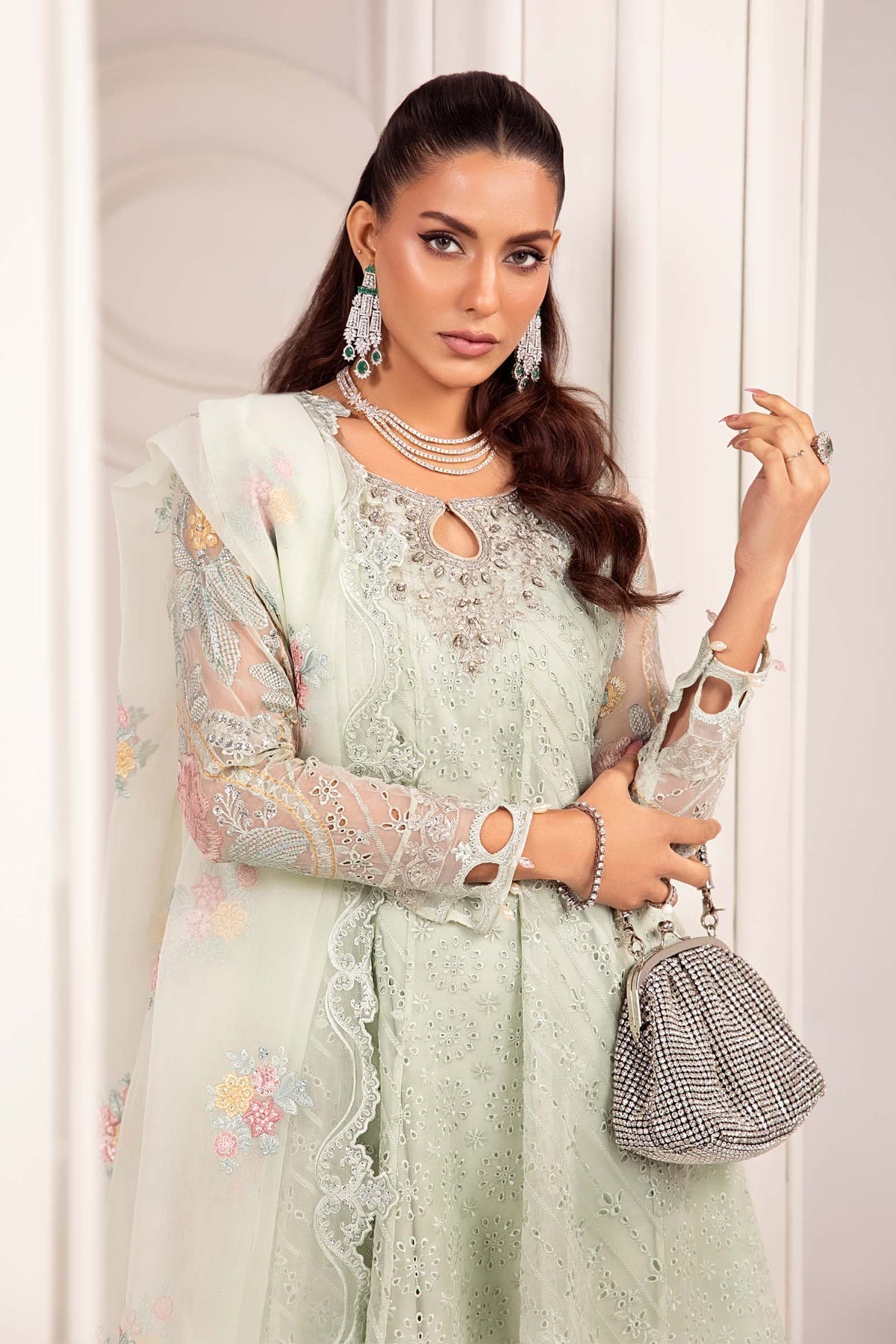 Maria B | Formal Wears | Organza Suit SF-EF24-03 - House Of Hania