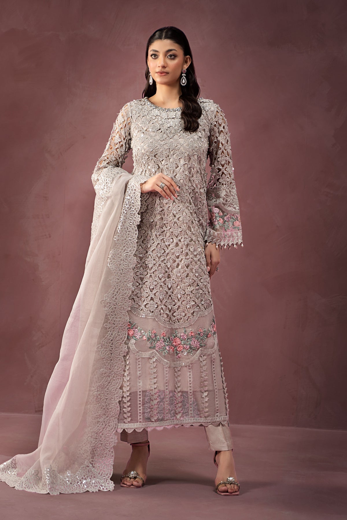 Maria B | Formal Wears | Organza Suit | SF-W24-69 - House Of Hania
