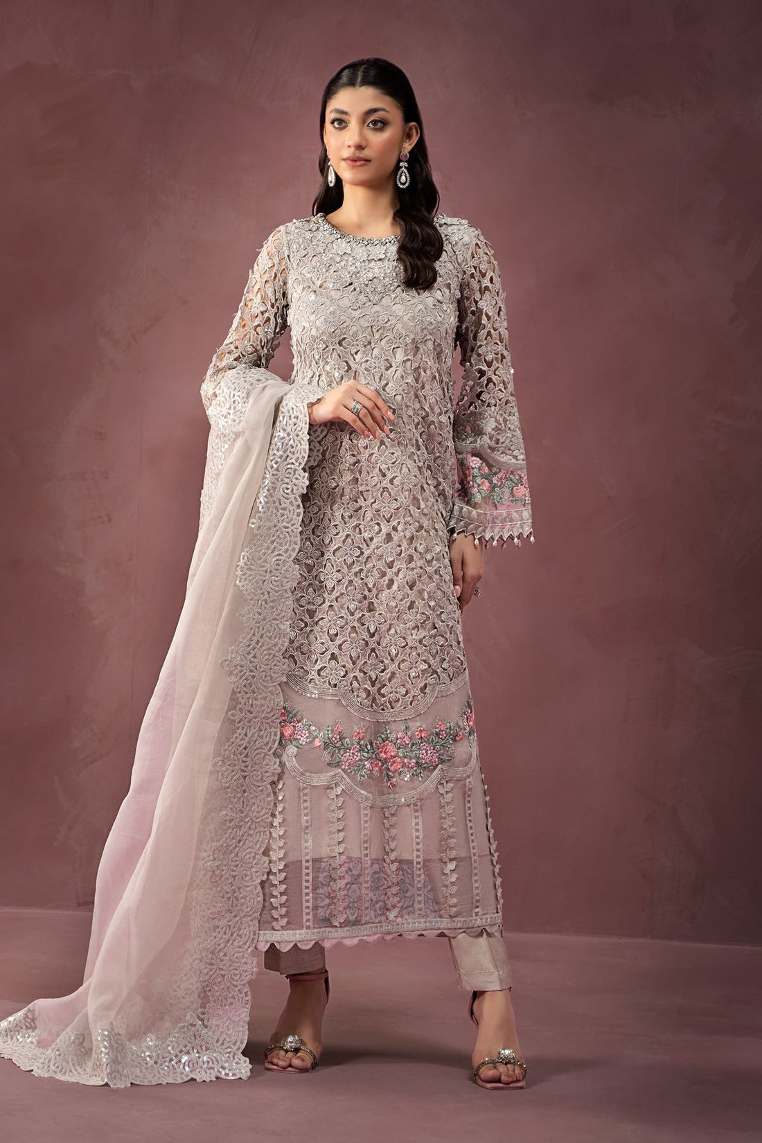 Maria B | Formal Wears | Organza Suit | SF-W24-69 - House Of Hania