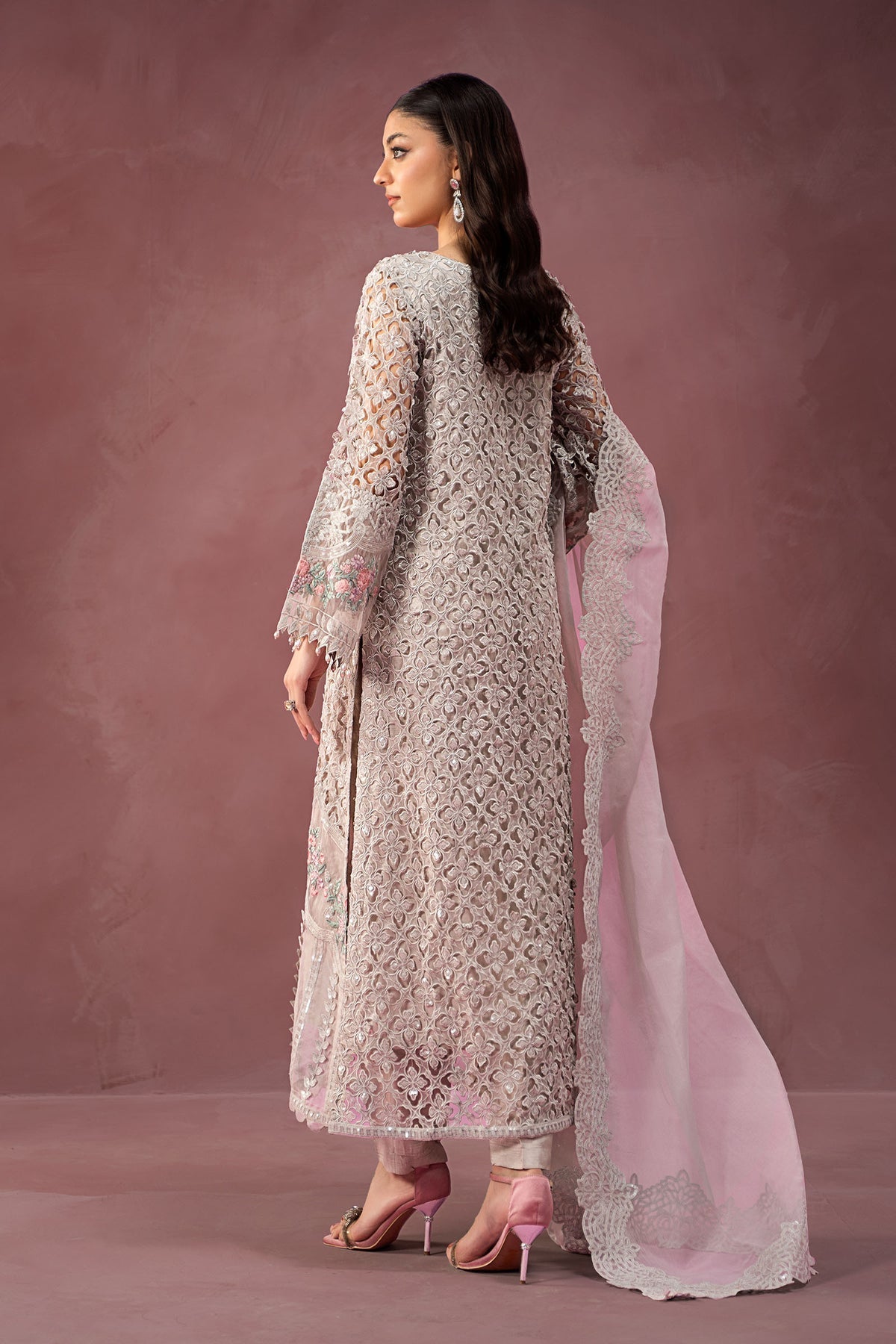 Maria B | Formal Wears | Organza Suit | SF-W24-69 - House Of Hania