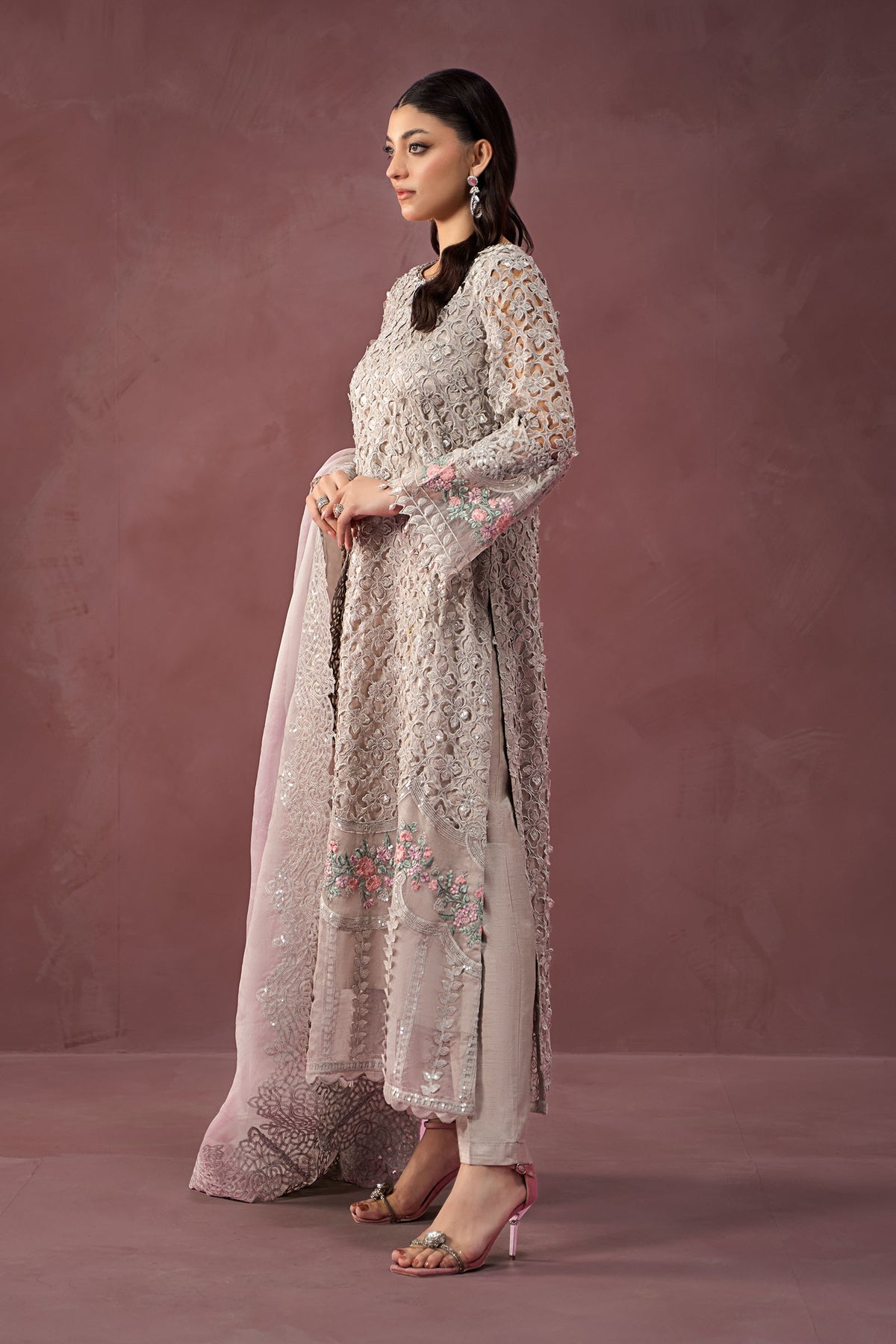 Maria B | Formal Wears | Organza Suit | SF-W24-69 - House Of Hania