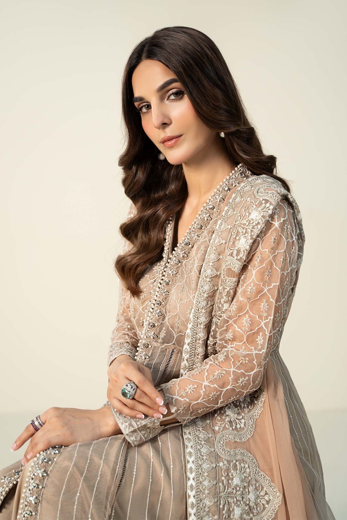 Maria B | Formal Wears | Organza Suit | SF-W24-70 - House Of Hania